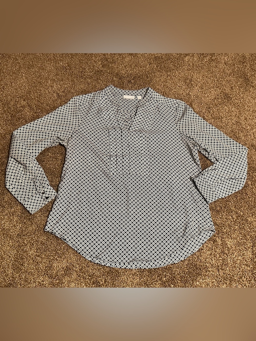 New York & Company Geometric Print Blouse – Size Large
